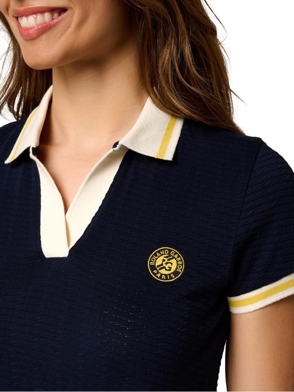 Roland Garros Heritage Polo French Open Tennis Shirt Navy Cotton Womens Medium